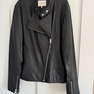 Just Female black leather moto jacket